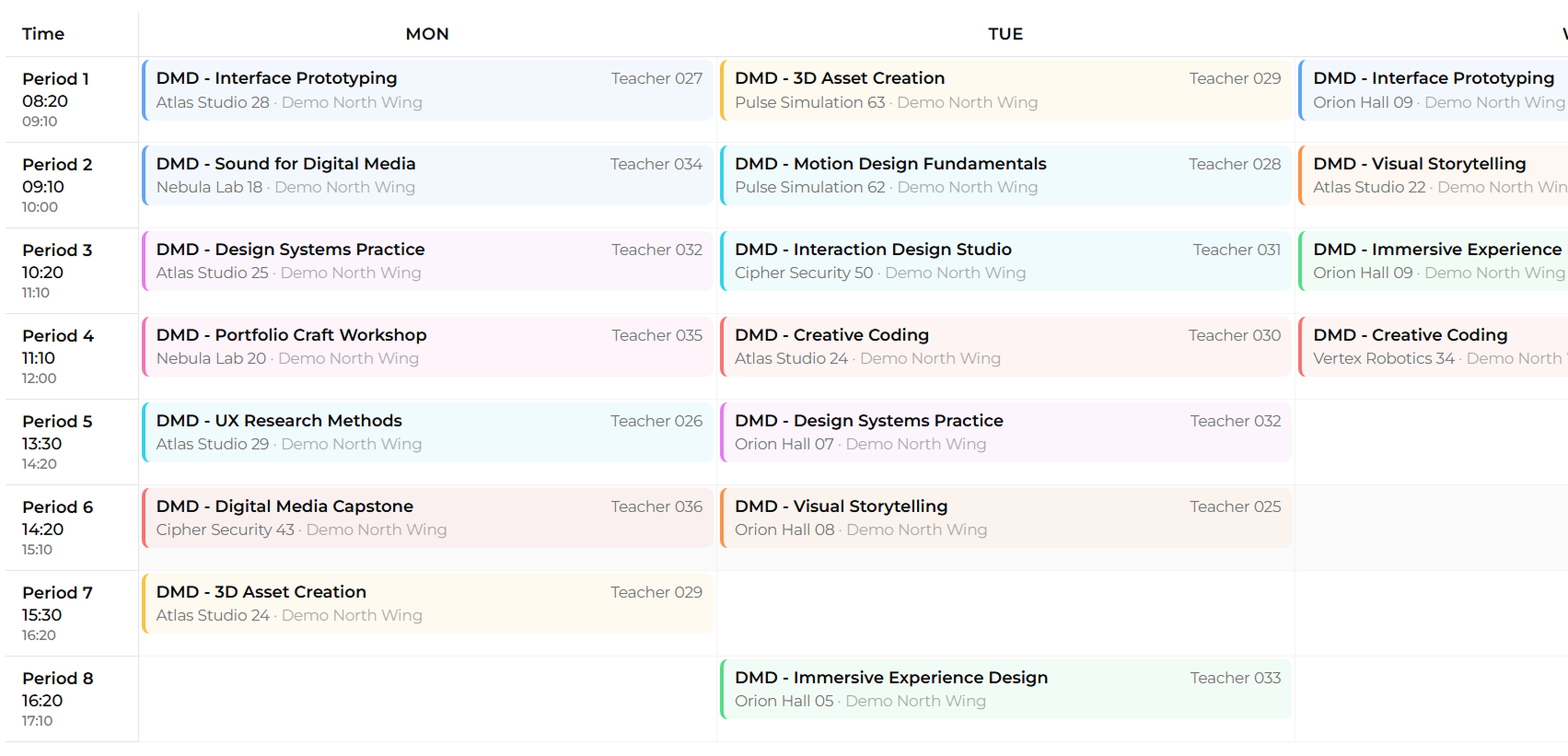Schedule View