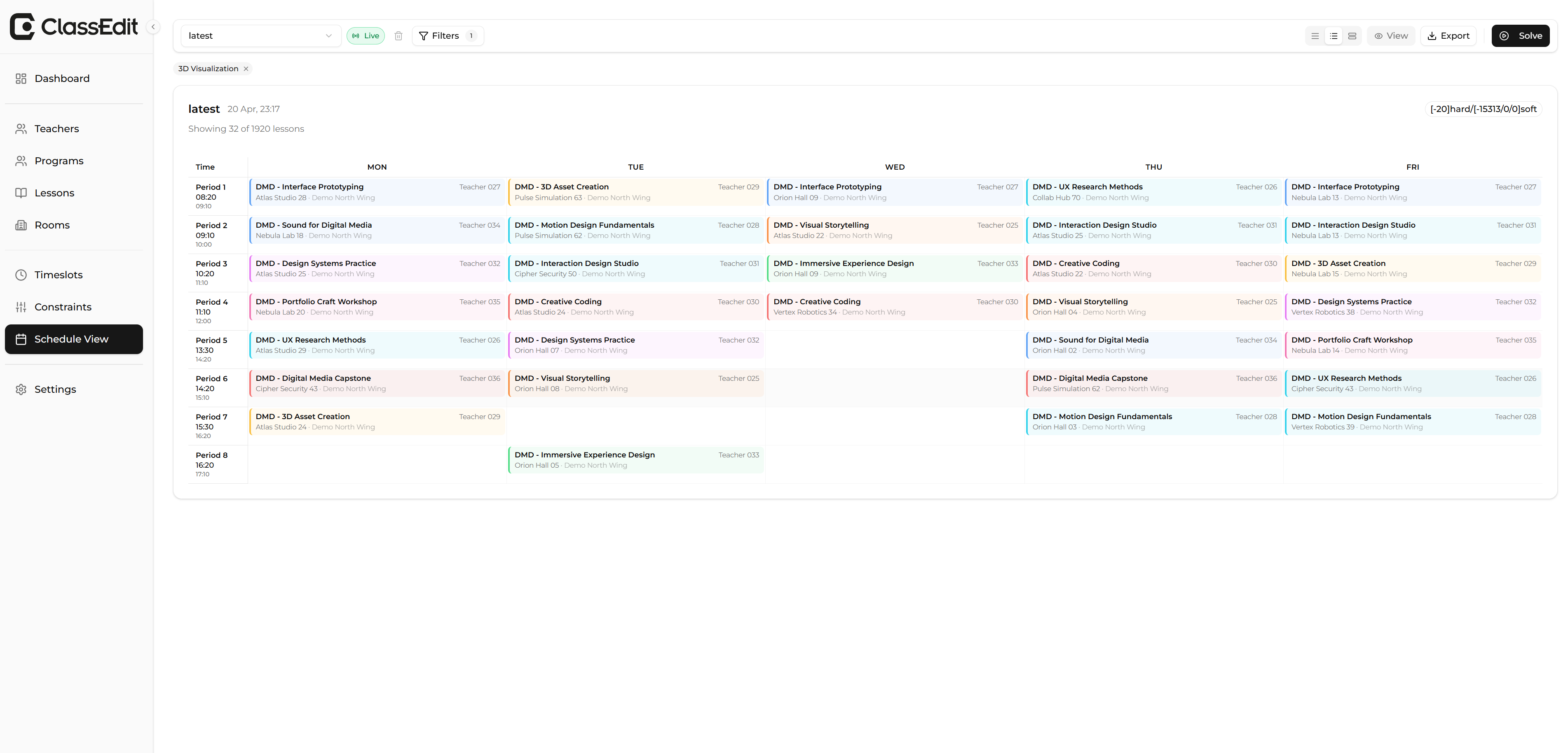 Schedule View